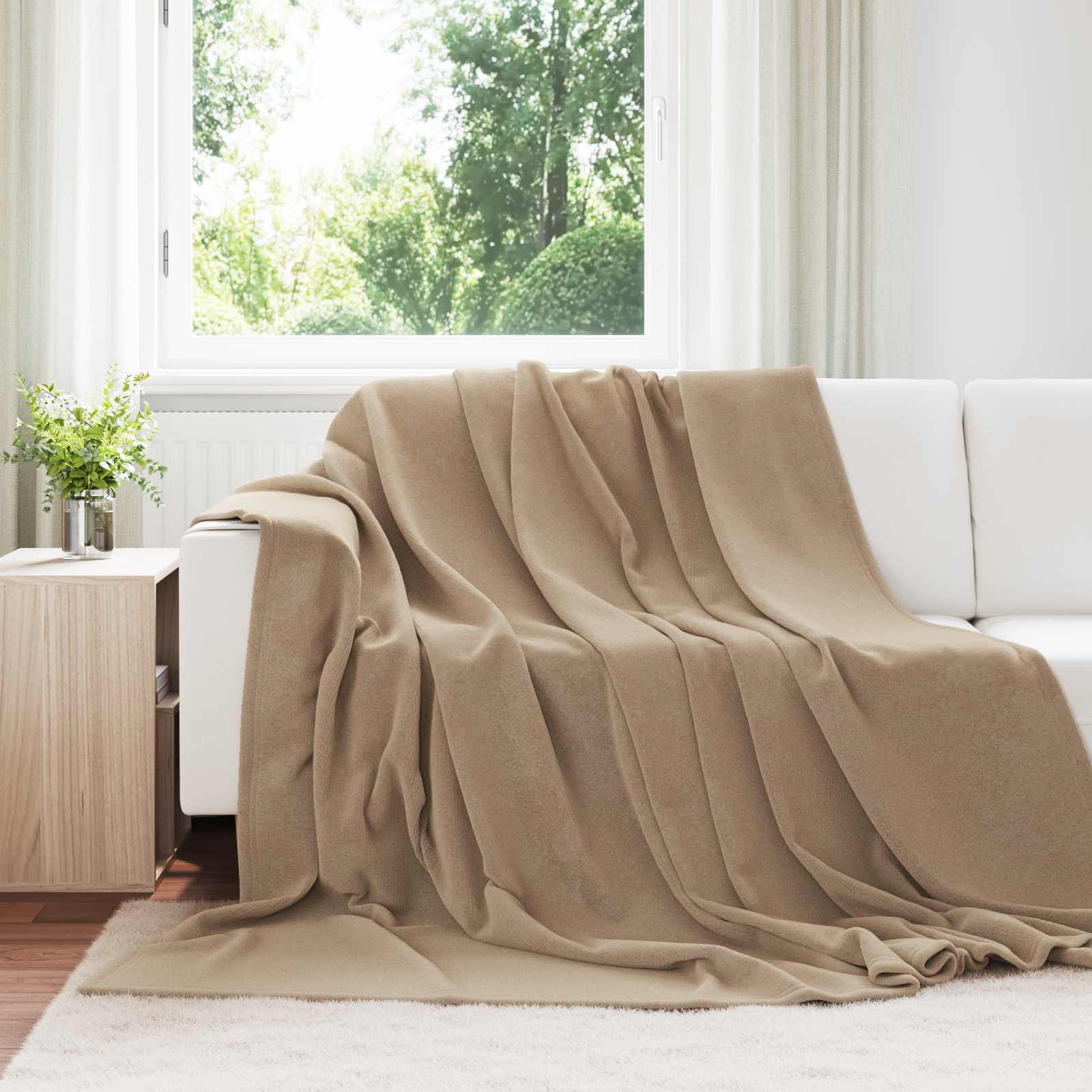 Vidaxx plaid camel 220 x 240 cm polaire