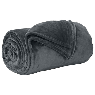 Vidaxl plaid gris foncé 150 x 200 cm polaire