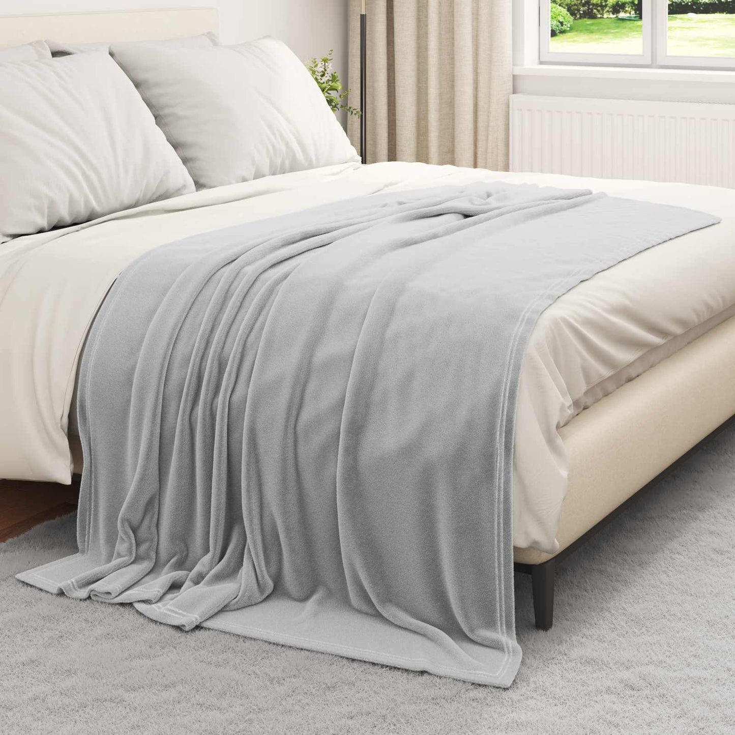 Vidaxl plaid gris 150 x 200 cm polaire