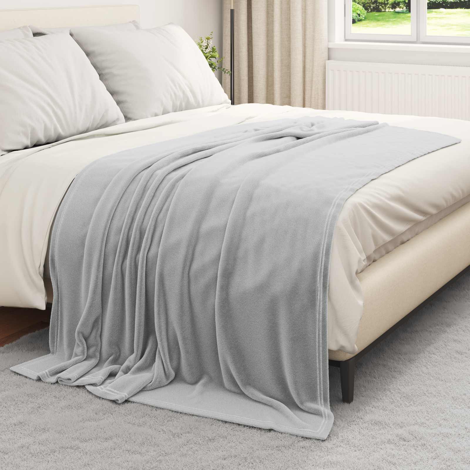 Vidaxl plaid gris 150 x 200 cm polaire
