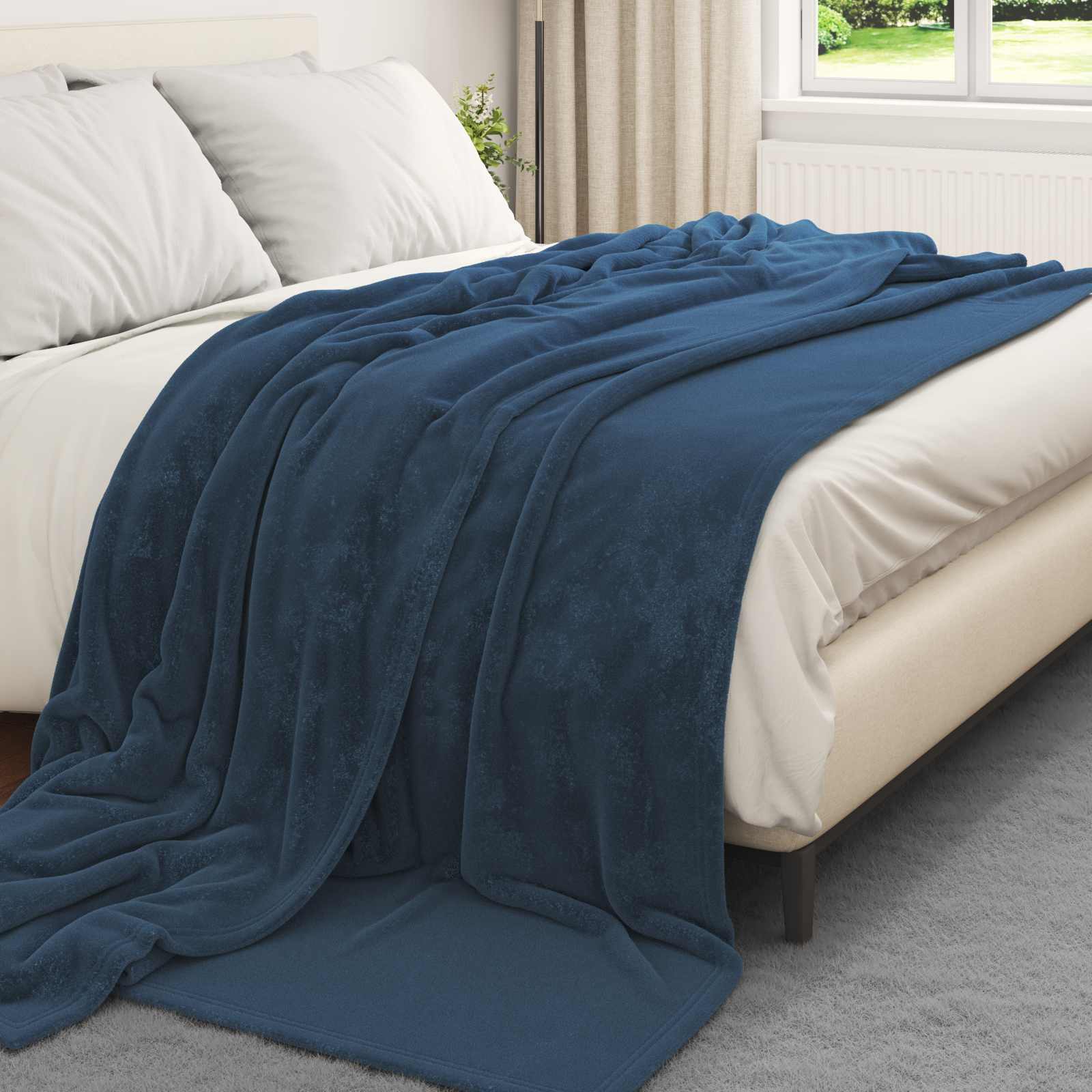 Vidaxx plaid bleu marine 220 x 240 cm polaire