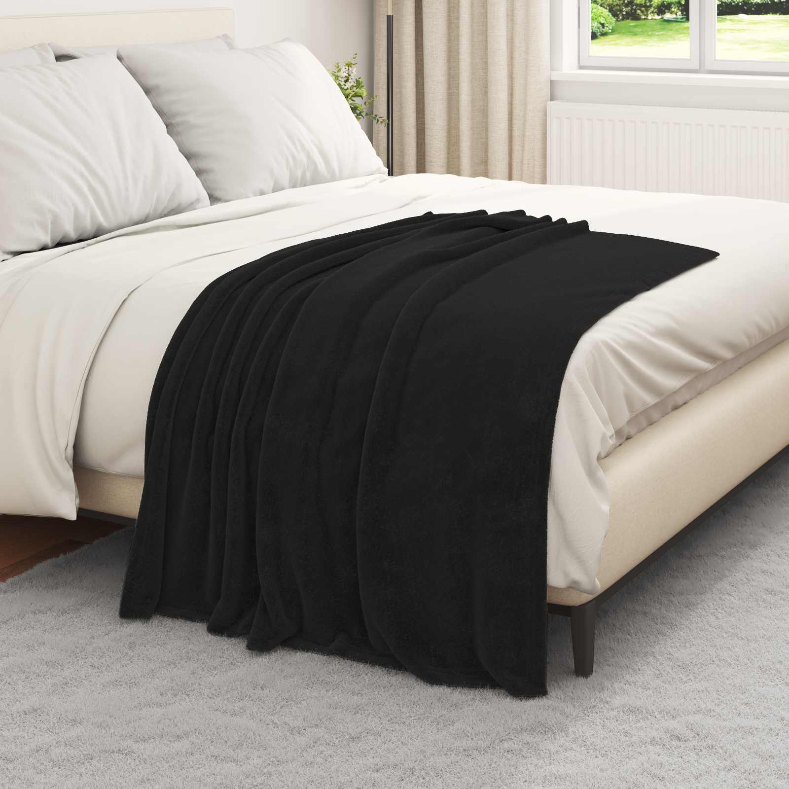 Vidaxx plaid noir 130 x 150 cm polaire