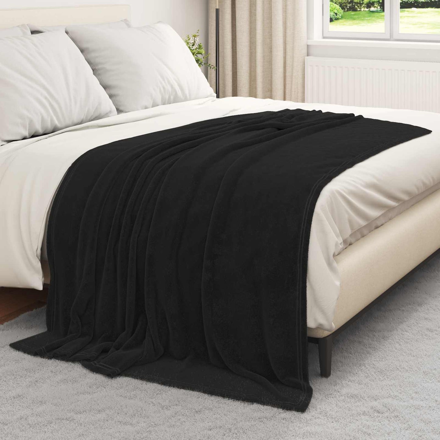 Vidaxx plaid noir 150 x 200 cm polaire