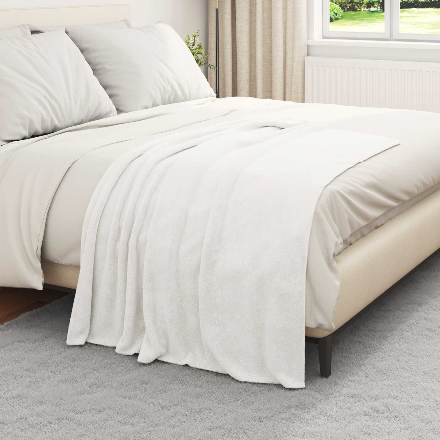 Vidaxx plaid blanc 130 x 150 cm polaire