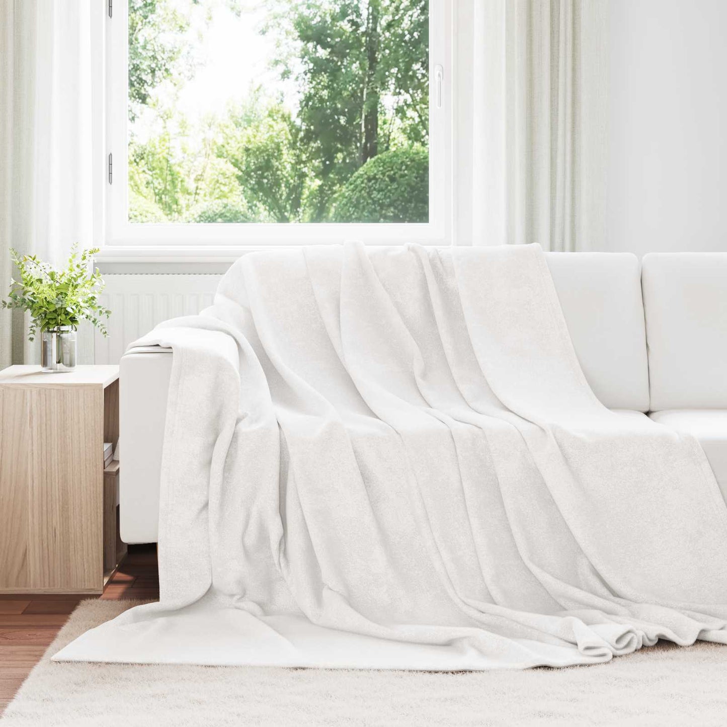 Vidaxx plaid blanc 240 x 270 cm polaire
