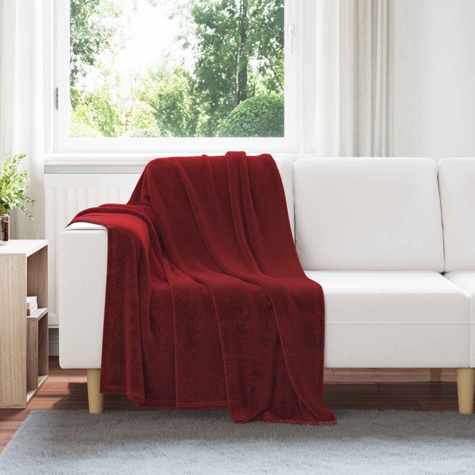 Vidaxx plaid rouge bordeaux 130 x 150 cm polaire