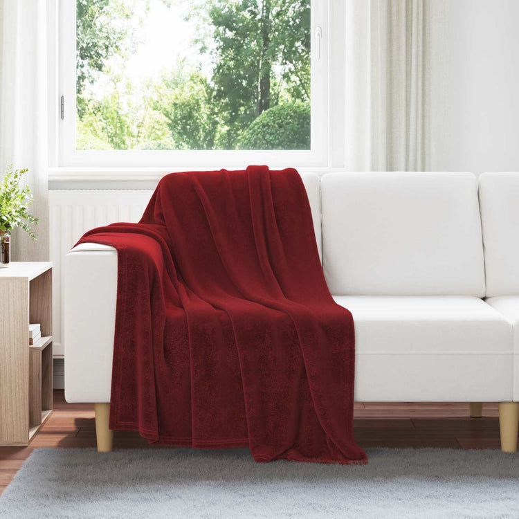 Vidaxx plaid rouge bordeaux 130 x 150 cm polaire
