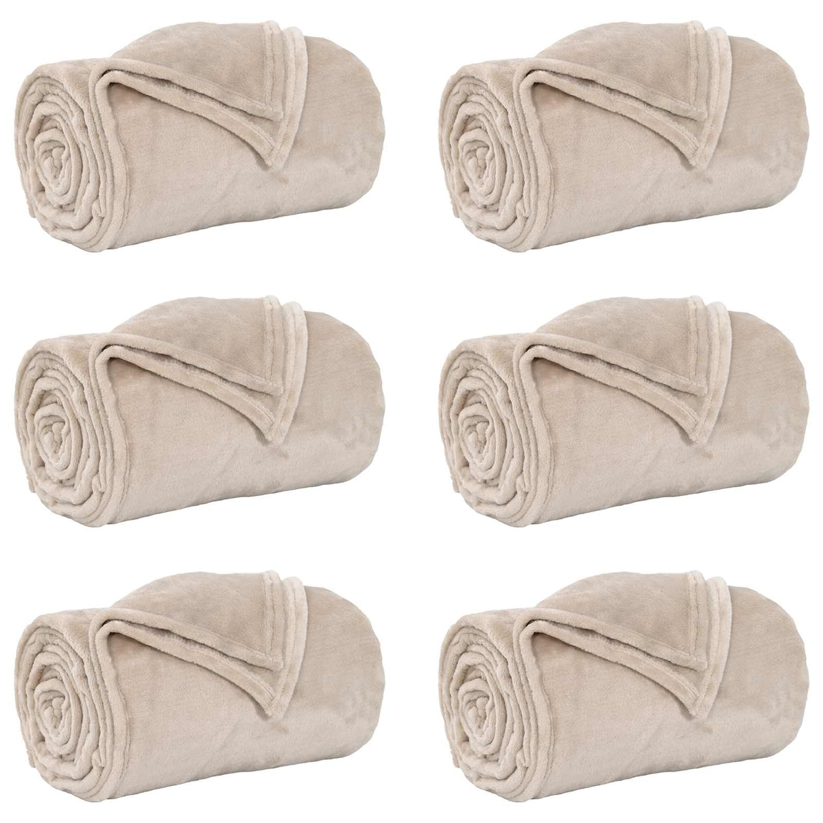 Vidaxl tapis 6 pcs beige 130 x 150 cm polaire