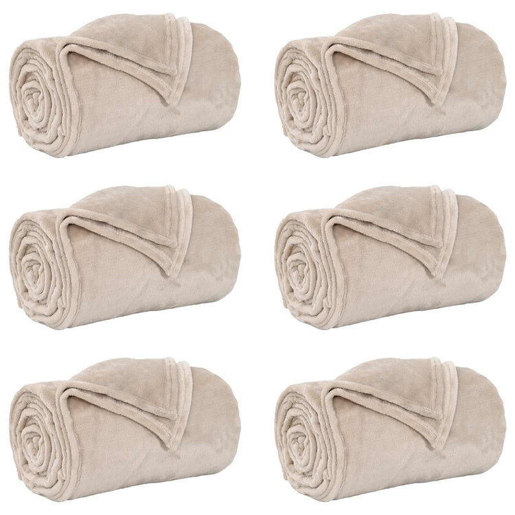 Vidaxl tapis 6 pcs beige 130 x 150 cm polaire