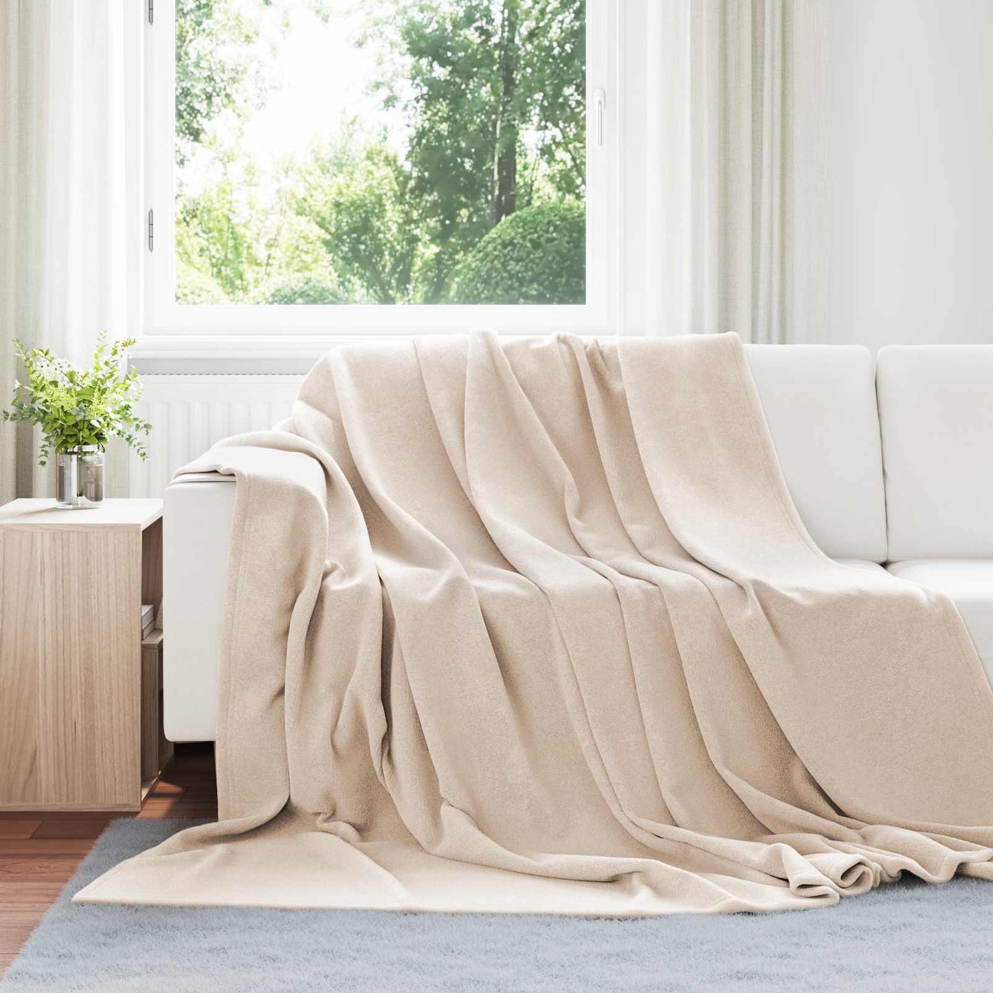 Vidaxl tapis 6 pcs beige 240 x 270 cm polaire