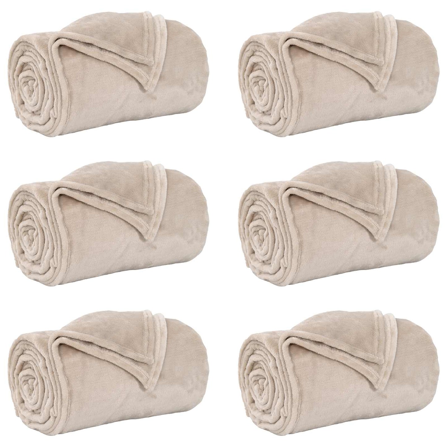Vidaxl tapis 6 pcs beige 240 x 270 cm polaire