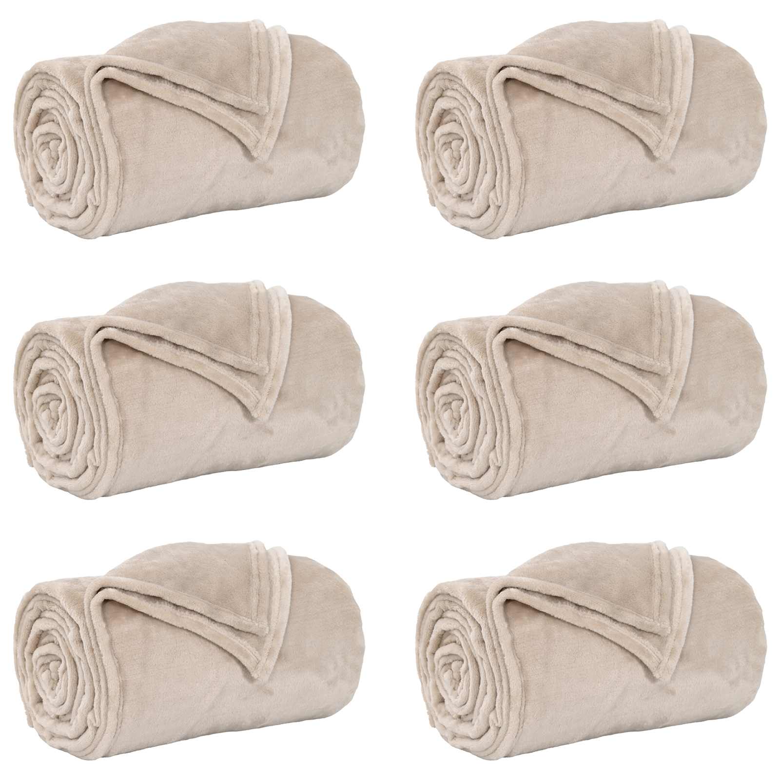 Vidaxl tapis 6 pcs beige 240 x 270 cm polaire