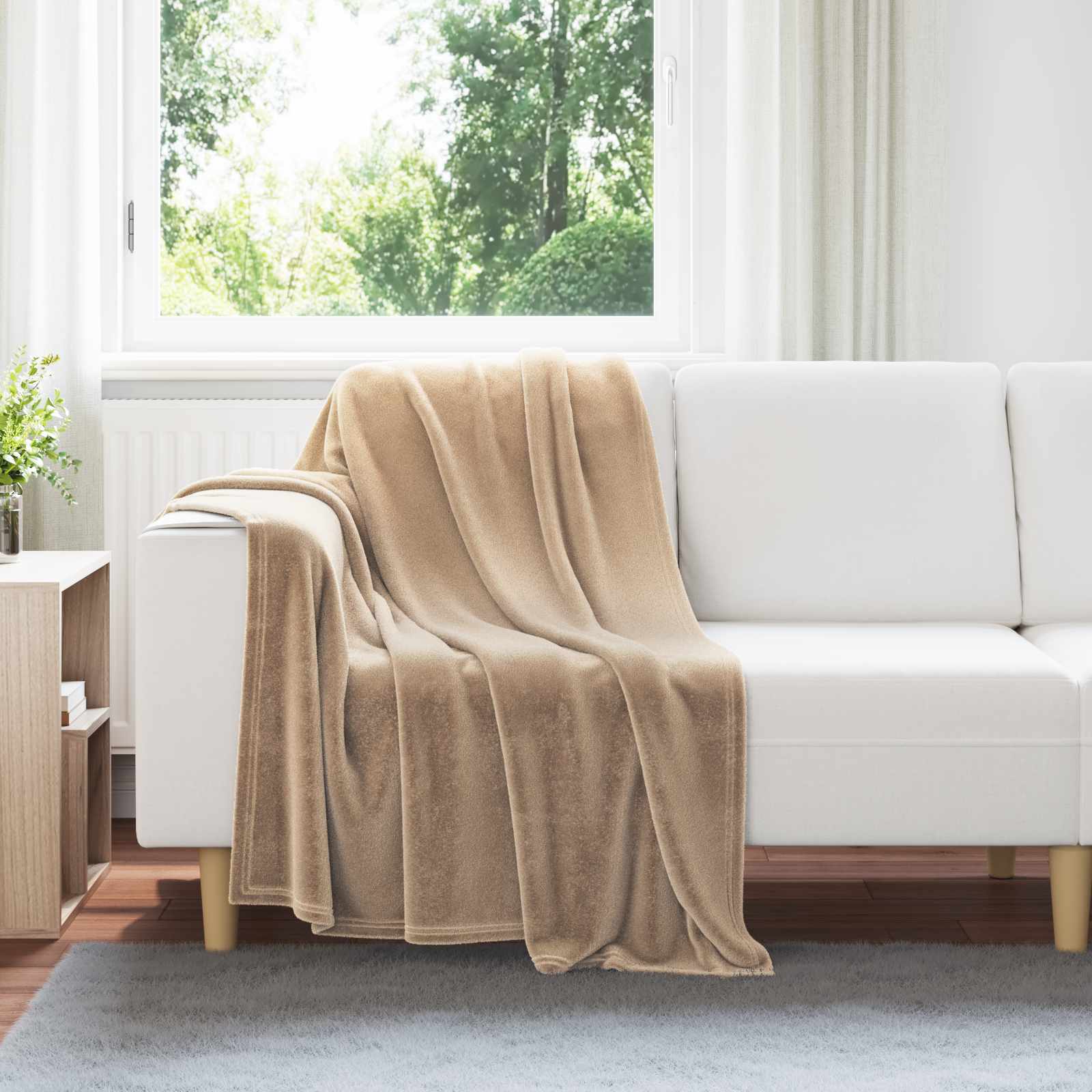 VidaXL tapis 6 pcs camel 130 x 150 cm polaire