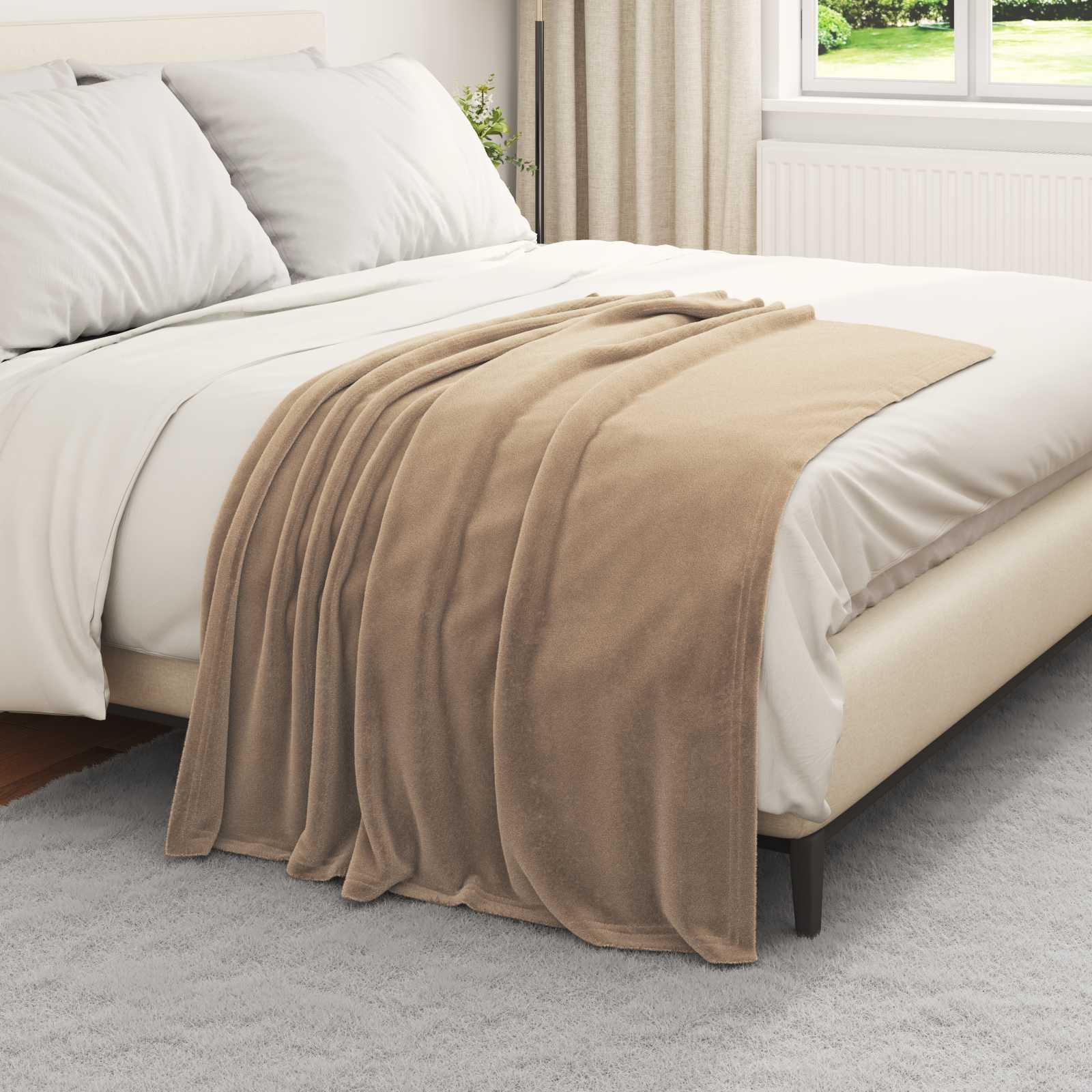 VidaXL tapis 6 pcs camel 130 x 150 cm polaire