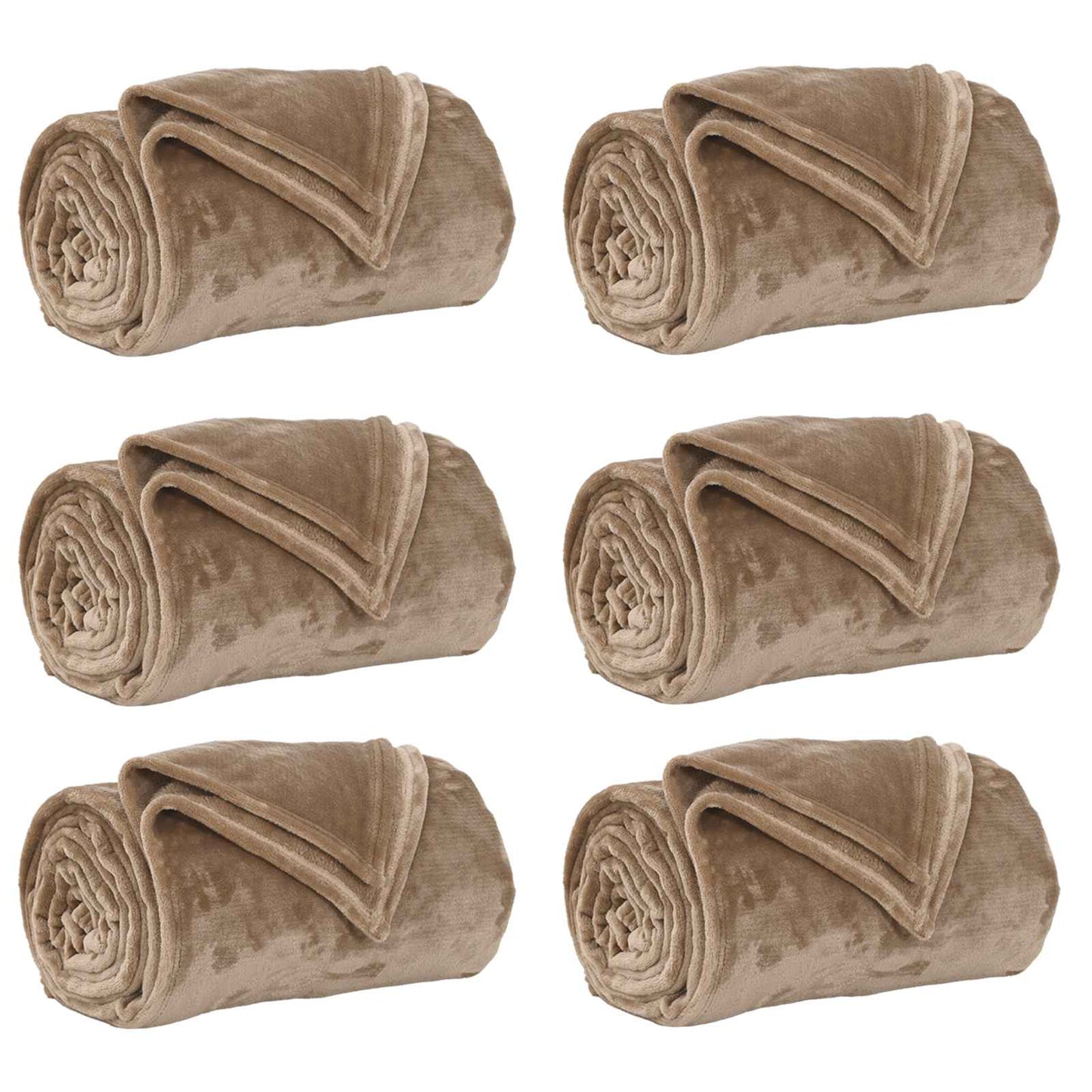 VidaXL tapis 6 pcs camel 130 x 150 cm polaire