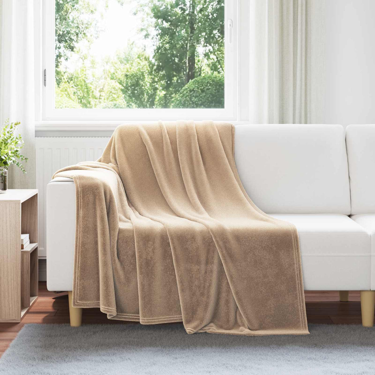 Vidaxl tapis 6 pcs camel 150 x 200 cm polaire