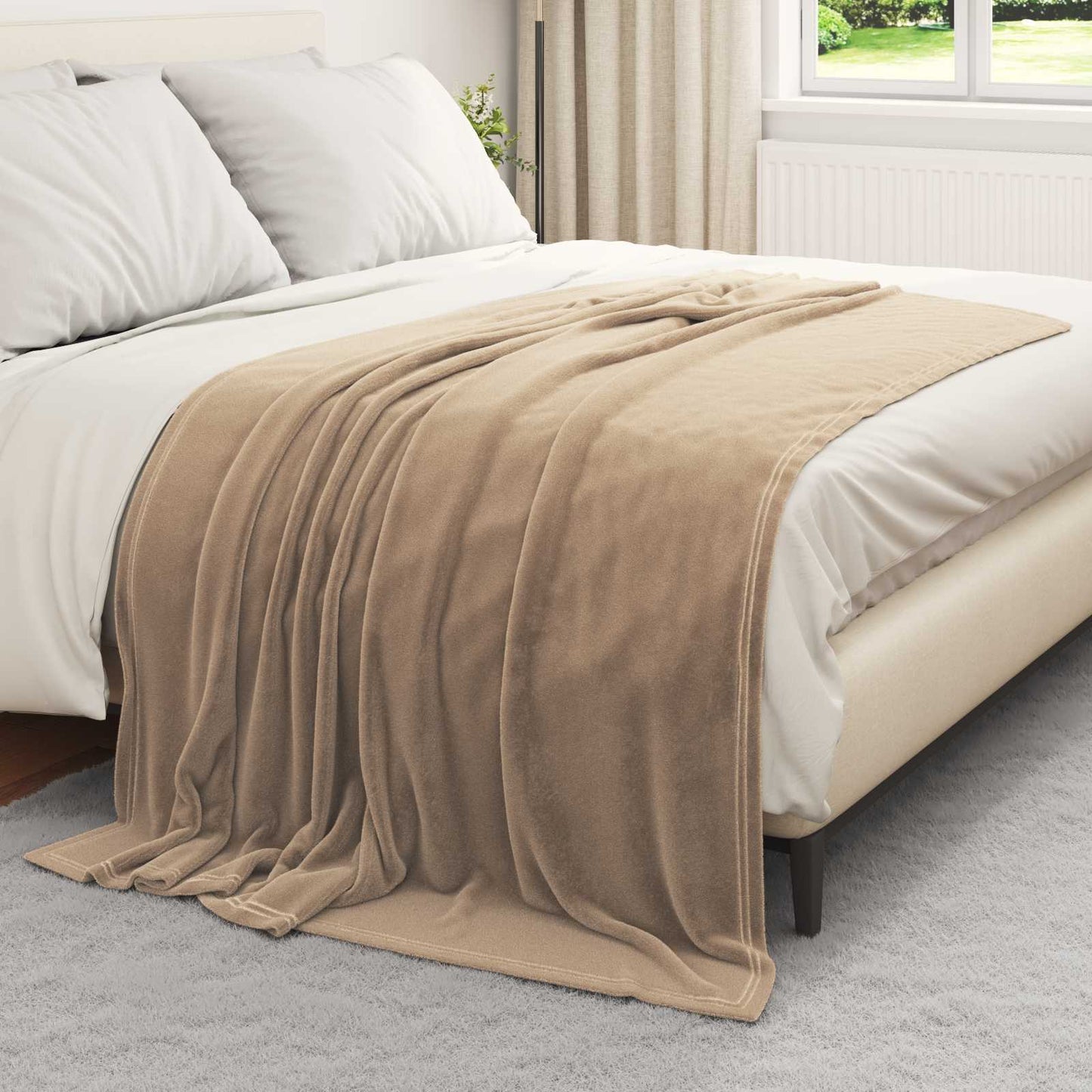 Vidaxl tapis 6 pcs camel 150 x 200 cm polaire