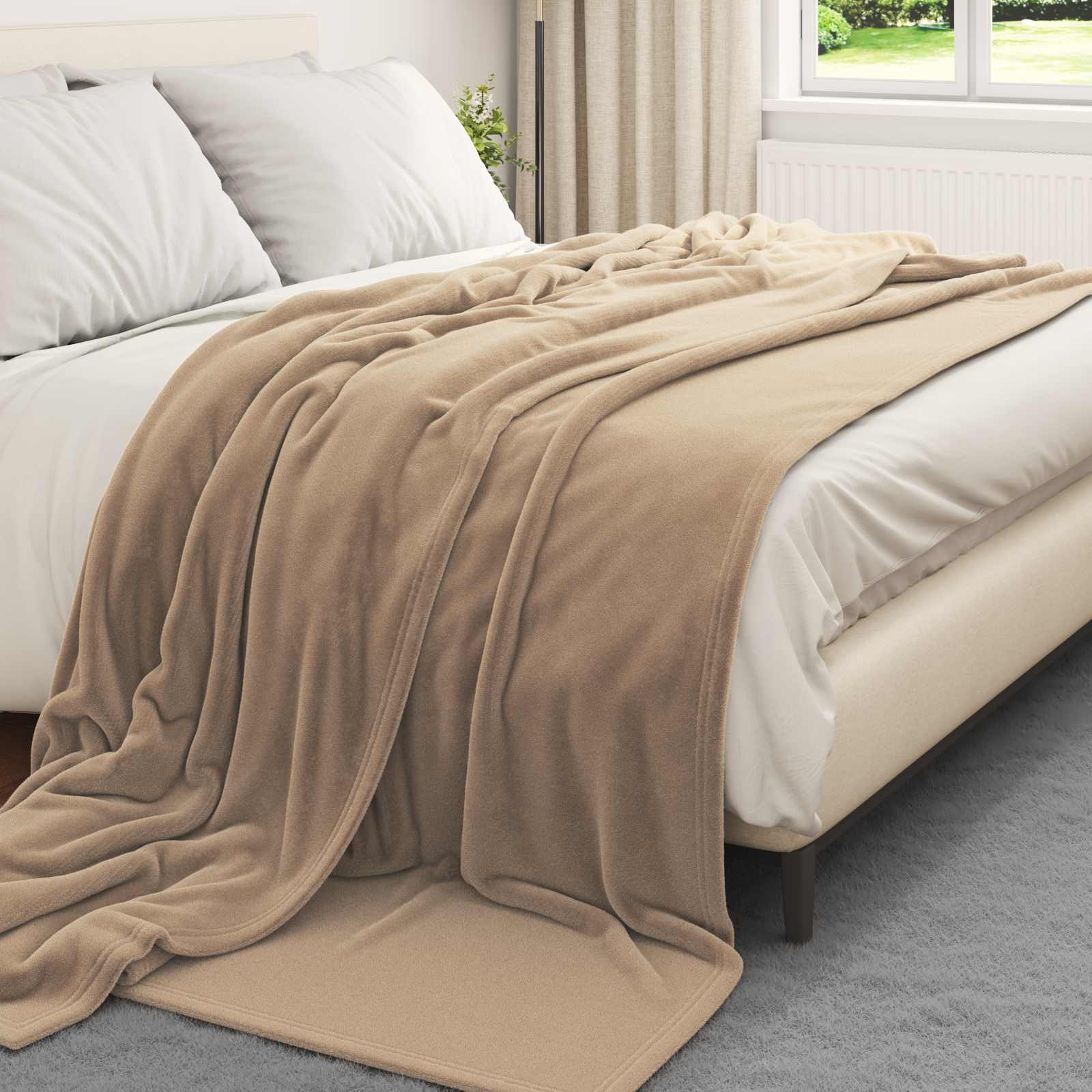 VidaXL tapis 6 pcs camel 240 x 270 cm polaire