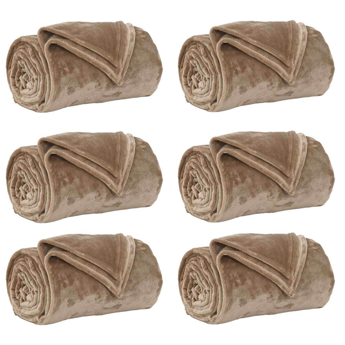 VidaXL tapis 6 pcs camel 240 x 270 cm polaire