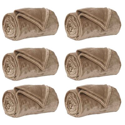 VidaXL tapis 6 pcs camel 240 x 270 cm polaire
