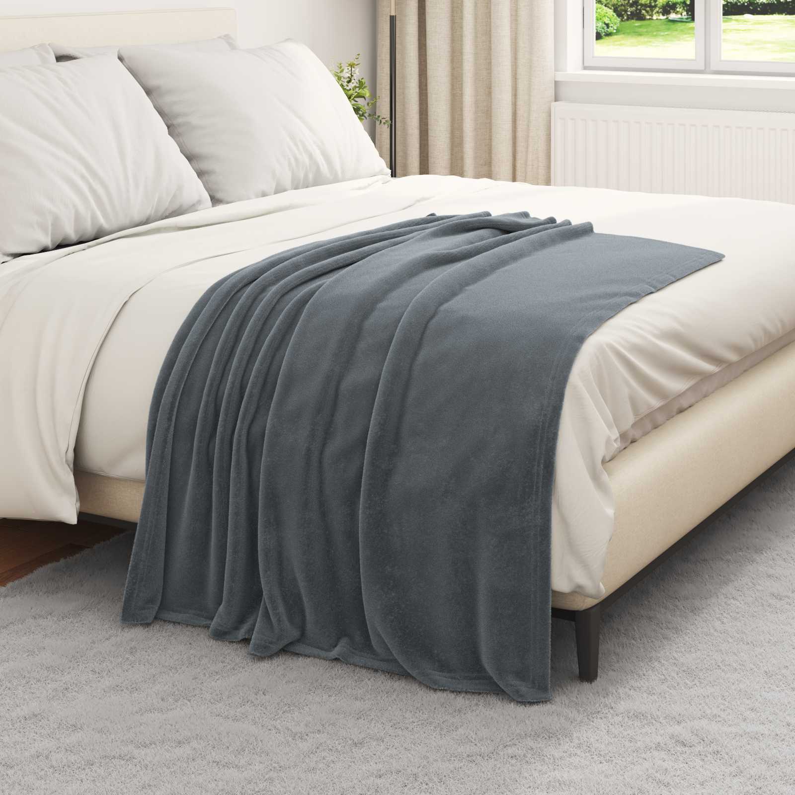 Vidaxl tapis 6 pcs gris foncé 130 x 150 cm polaire