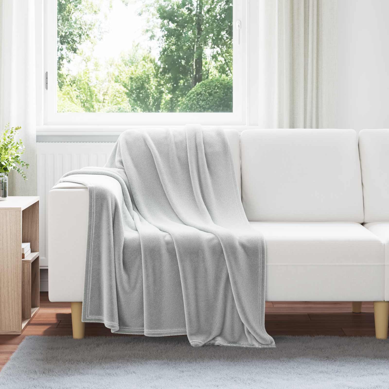 Vidaxl tapis 6 pcs gris 130 x 150 cm polaire