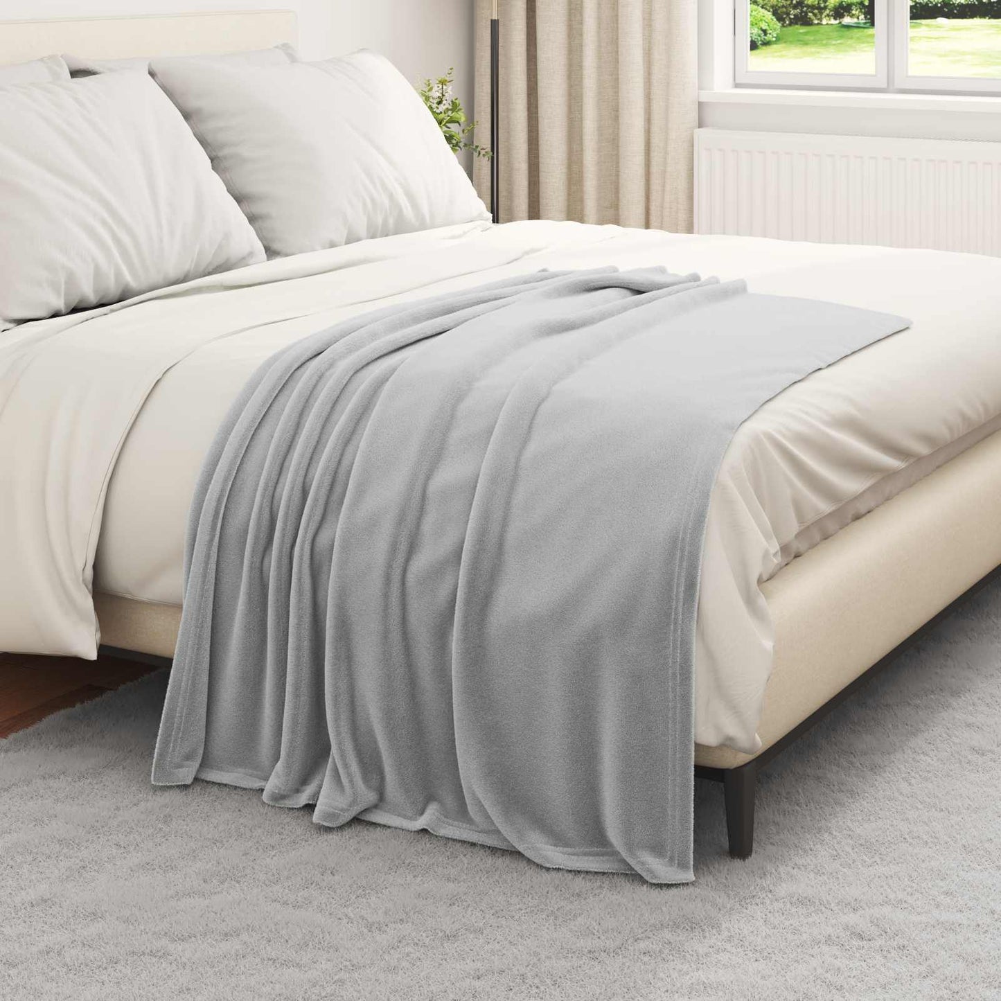 Vidaxl tapis 6 pcs gris 130 x 150 cm polaire