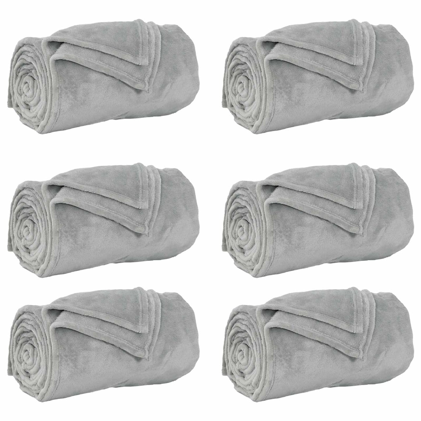 Vidaxl tapis 6 pcs gris 130 x 150 cm polaire