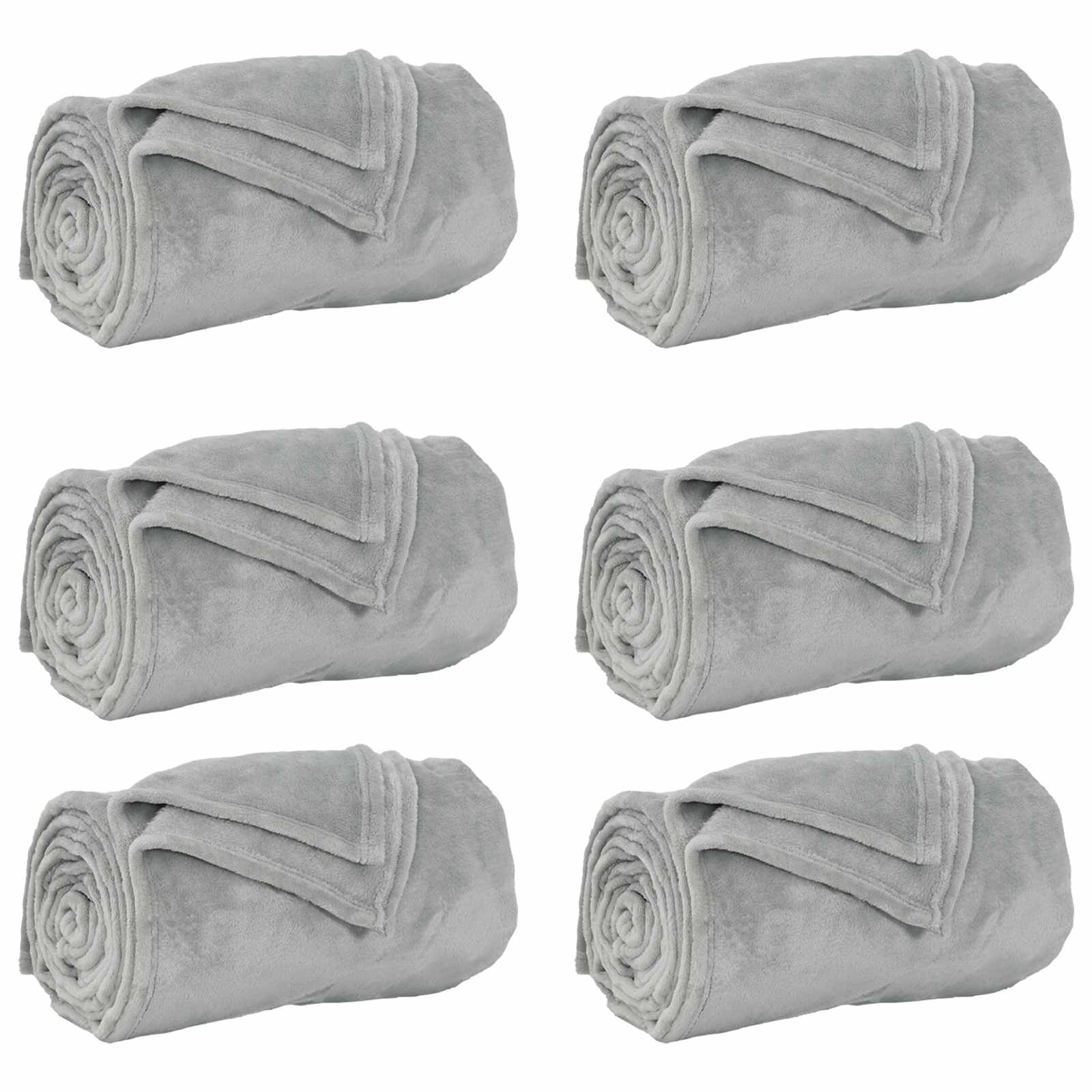 Vidaxl tapis 6 pcs gris 130 x 150 cm polaire