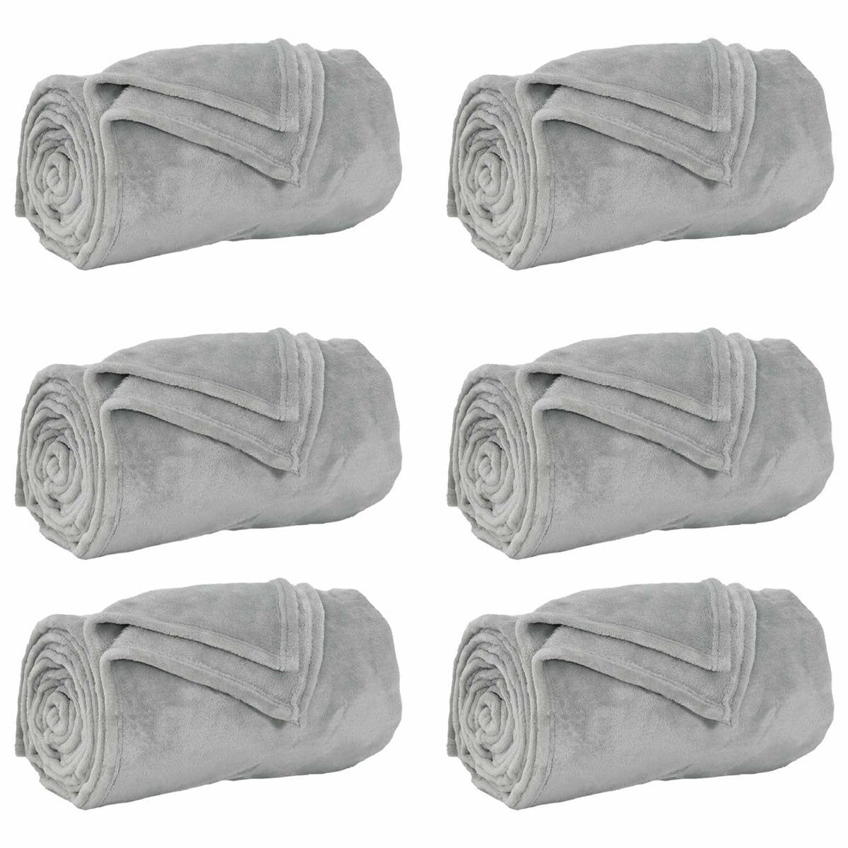 Vidaxl tapis 6 pcs gris 150 x 200 cm polaire