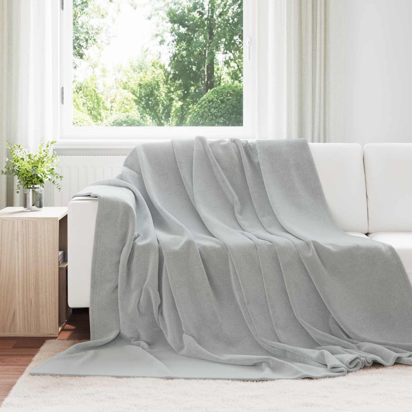 Vidaxl tapis 6 pcs gris 240 x 270 cm polaire