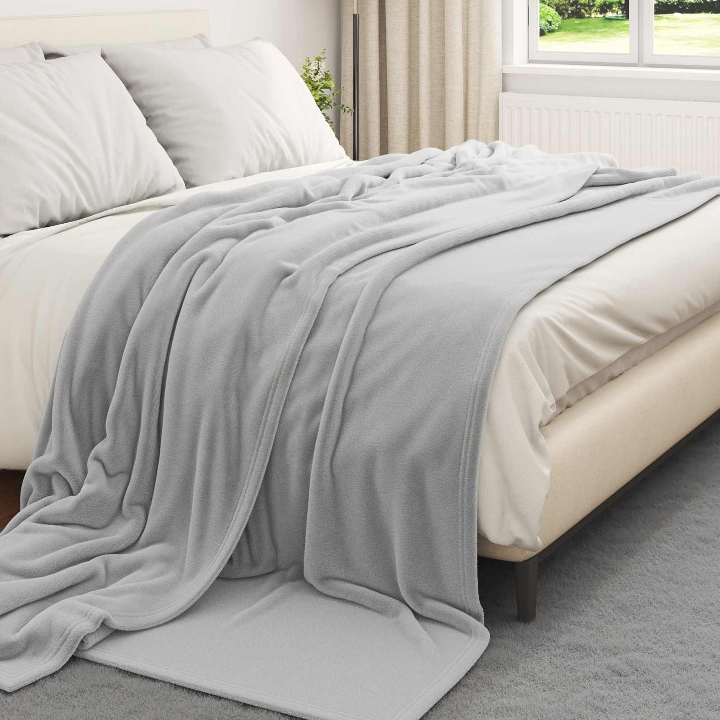 Vidaxl tapis 6 pcs gris 240 x 270 cm polaire