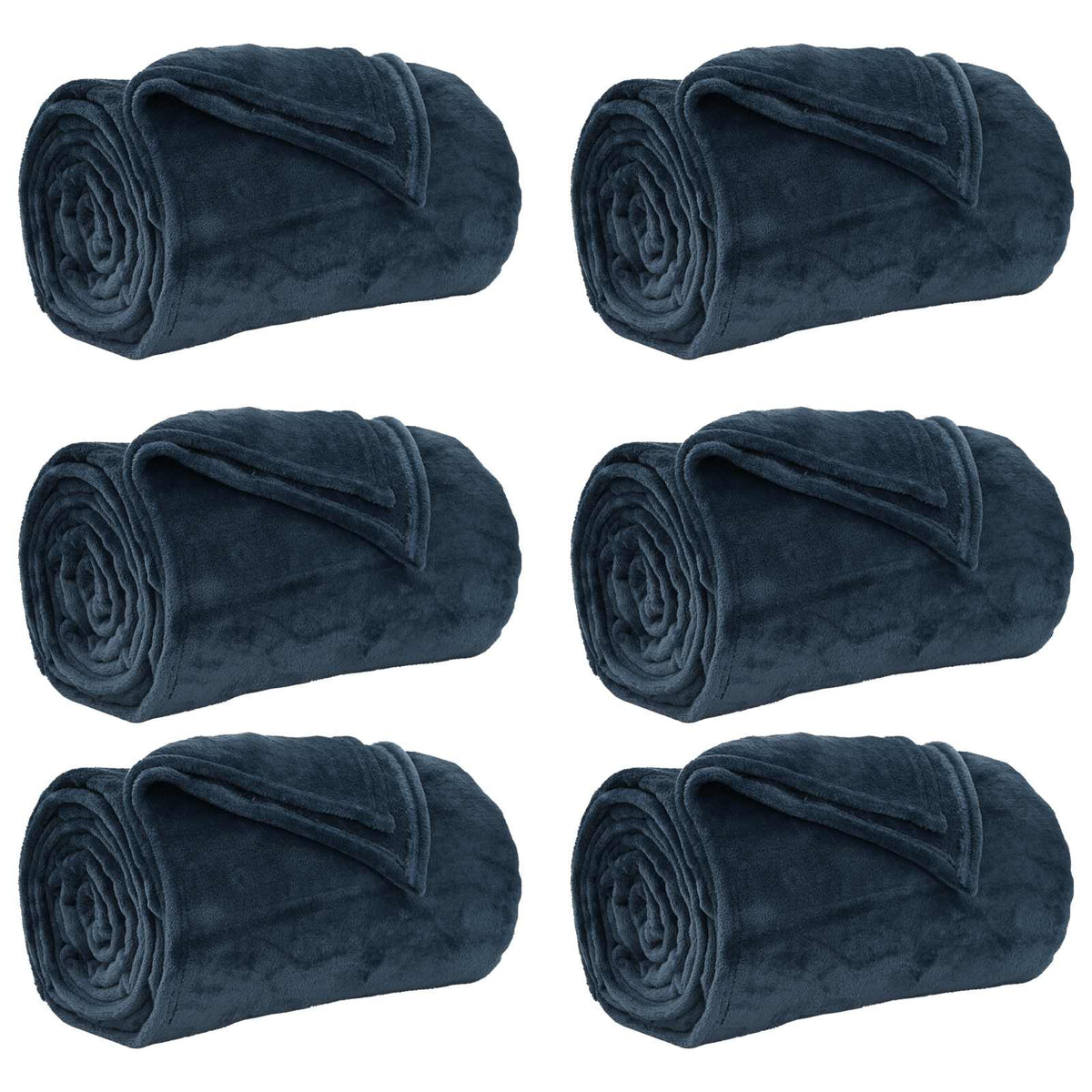 VidaXL tapis 6 pcs bleu marine 130 x 150 cm polaire