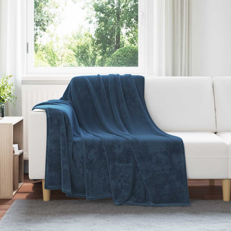 VidaXL tapis 6 pcs bleu marine 150 x 200 cm polaire