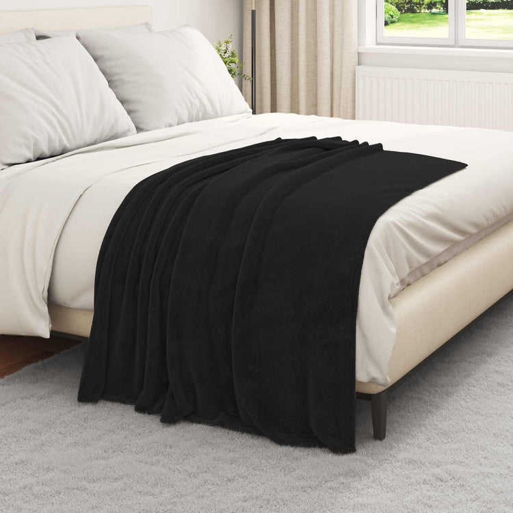 VidaXL tapis 6 pcs noir 130 x 150 cm polaire