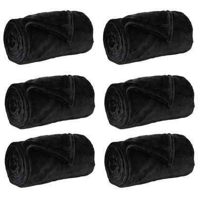 Vidaxl tapis 6 pcs noir 150 x 200 cm polaire