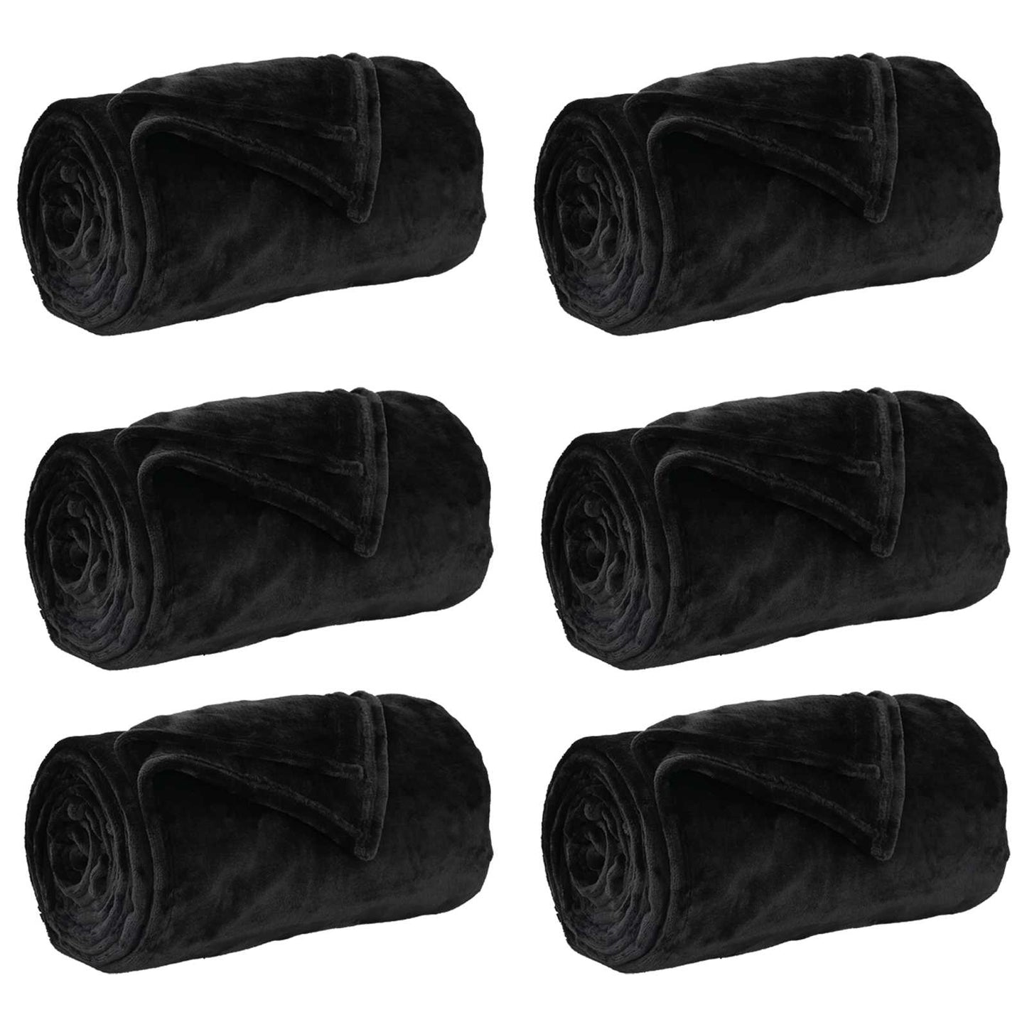 Vidaxl tapis 6 pcs noir 240 x 270 cm polaire