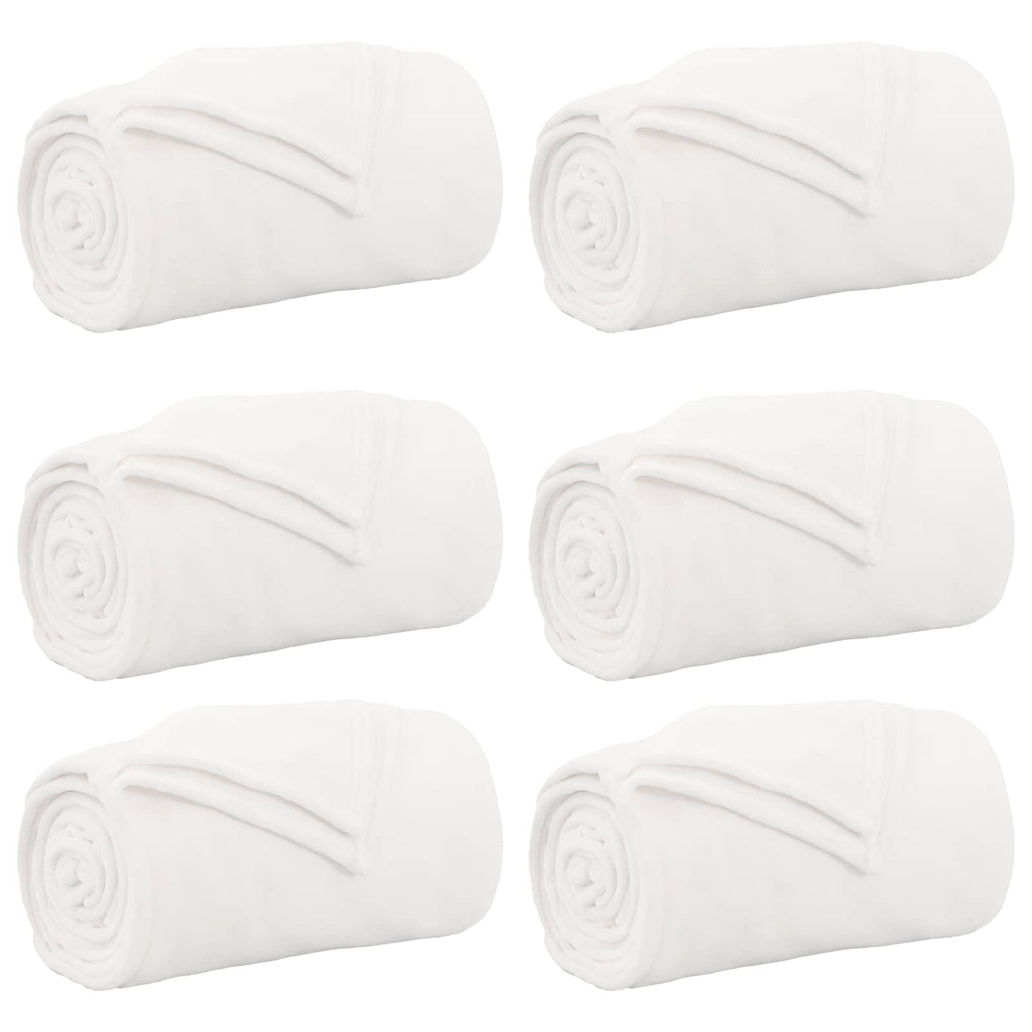 VidaXL tapis 6 pcs blanc 130 x 150 cm polaire