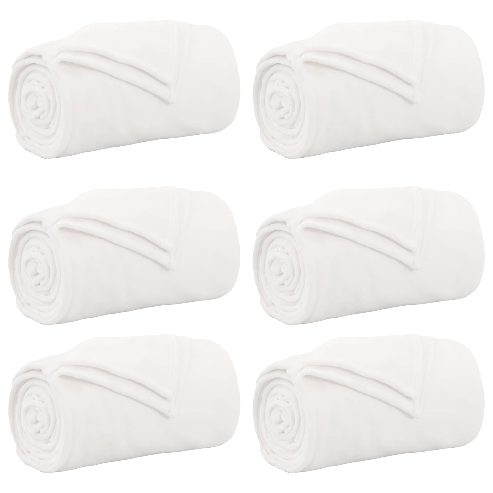 VidaXL tapis 6 pcs blanc 130 x 150 cm polaire