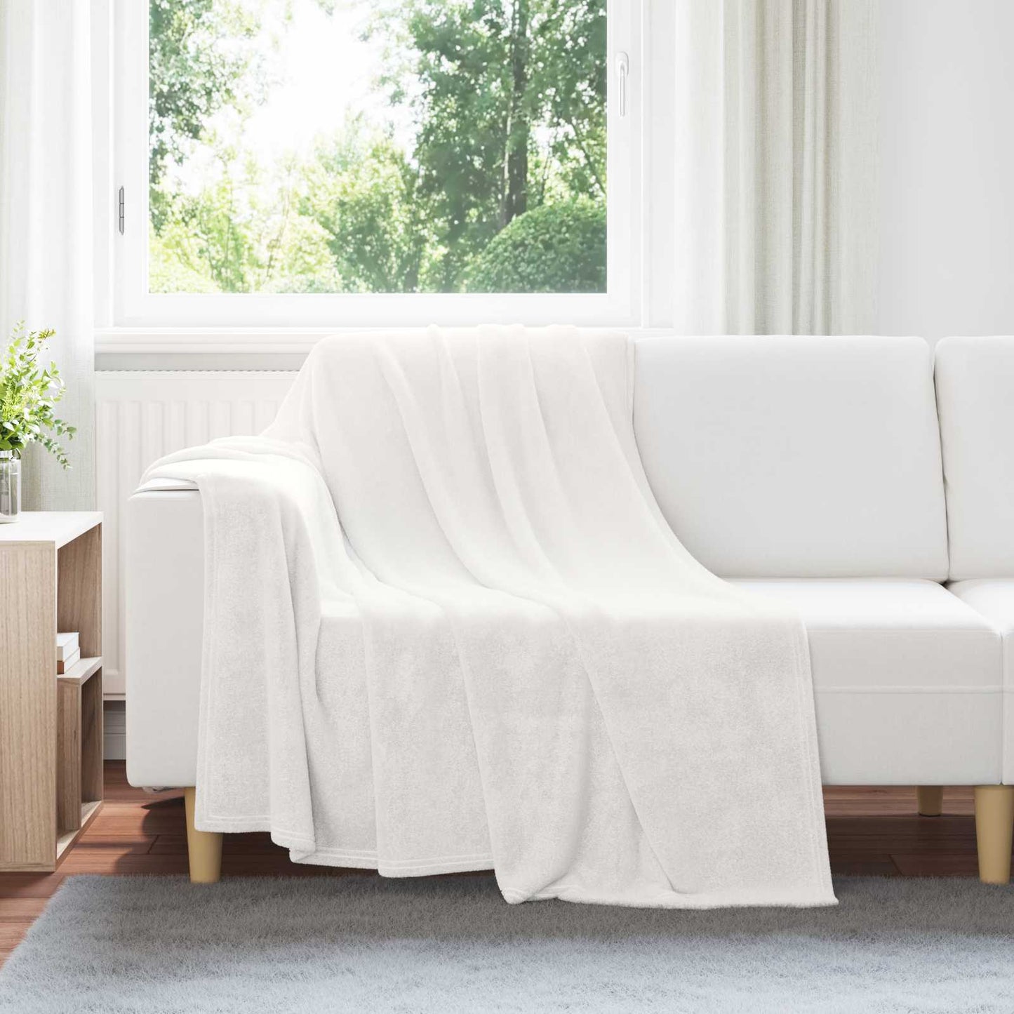VidaXL tapis 6 pcs blanc 150 x 200 cm polaire