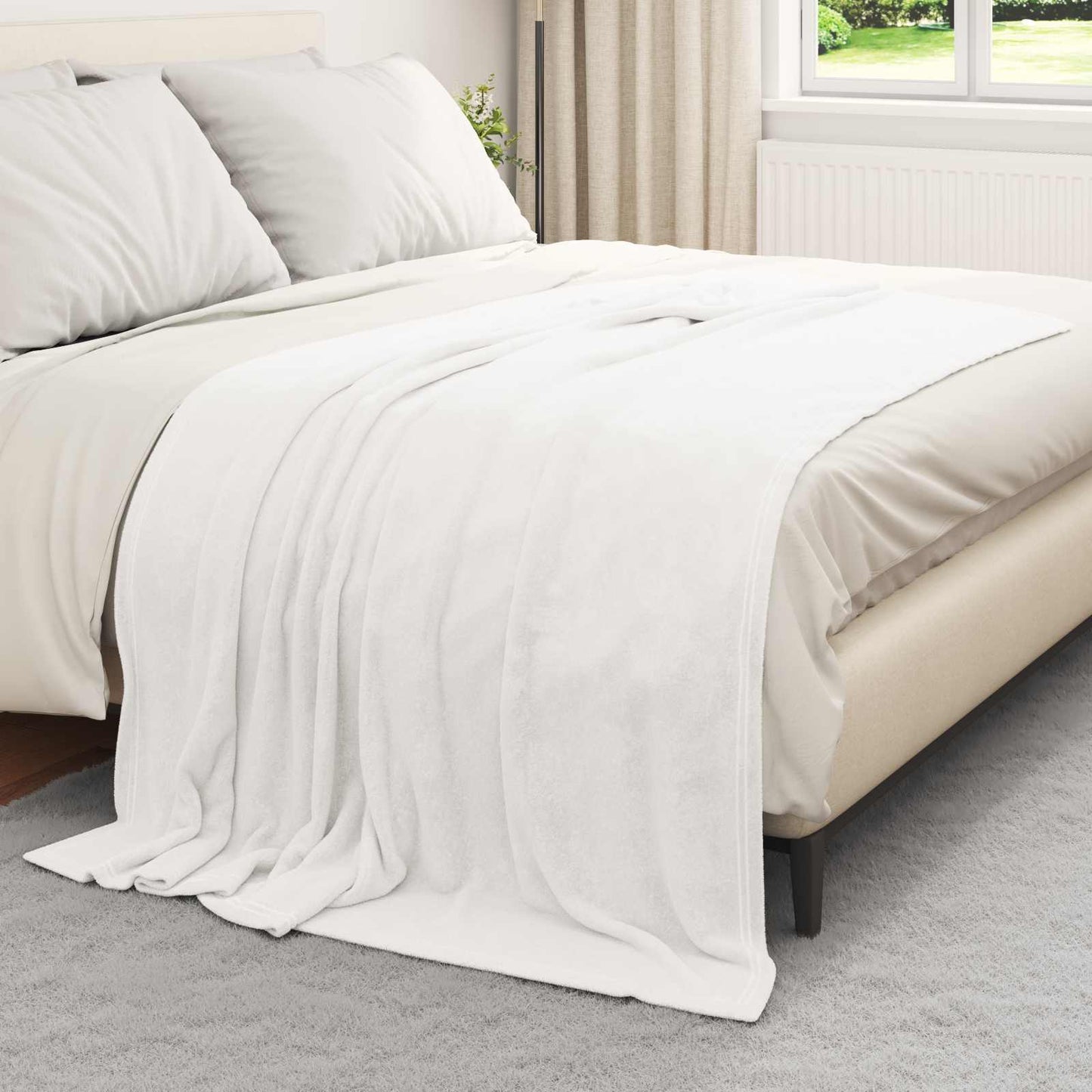 VidaXL tapis 6 pcs blanc 150 x 200 cm polaire