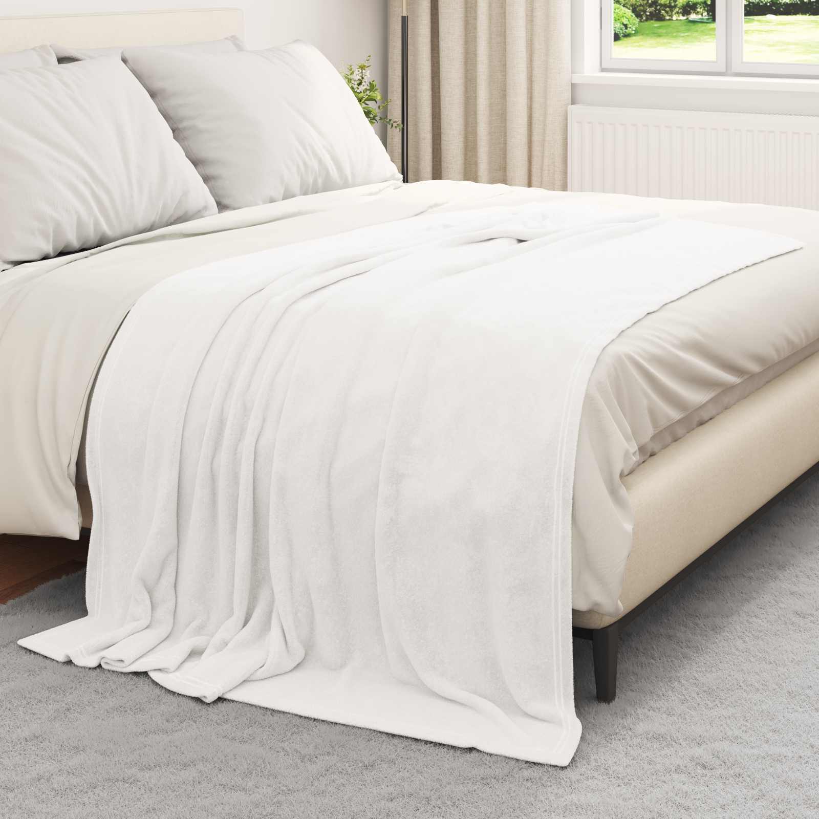 VidaXL tapis 6 pcs blanc 150 x 200 cm polaire