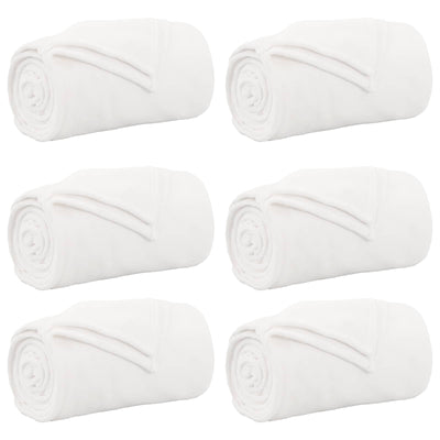 VidaXL tapis 6 pcs blanc 150 x 200 cm polaire