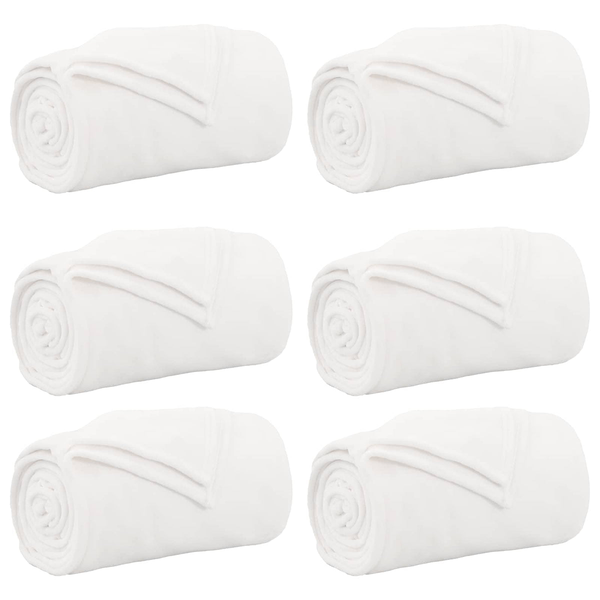 VidaXL tapis 6 pcs blanc 220 x 240 cm polaire