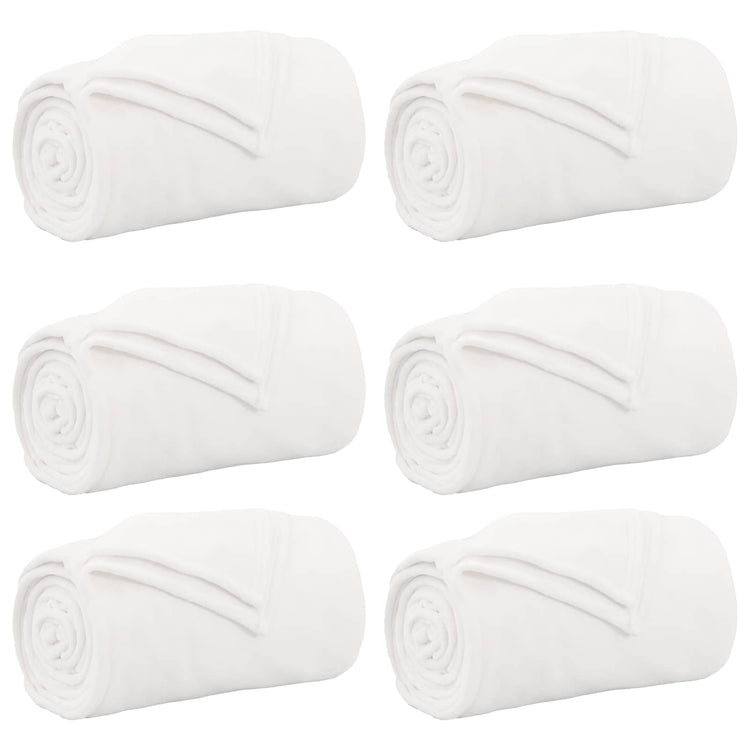VidaXL tapis 6 pcs blanc 240 x 270 cm polaire