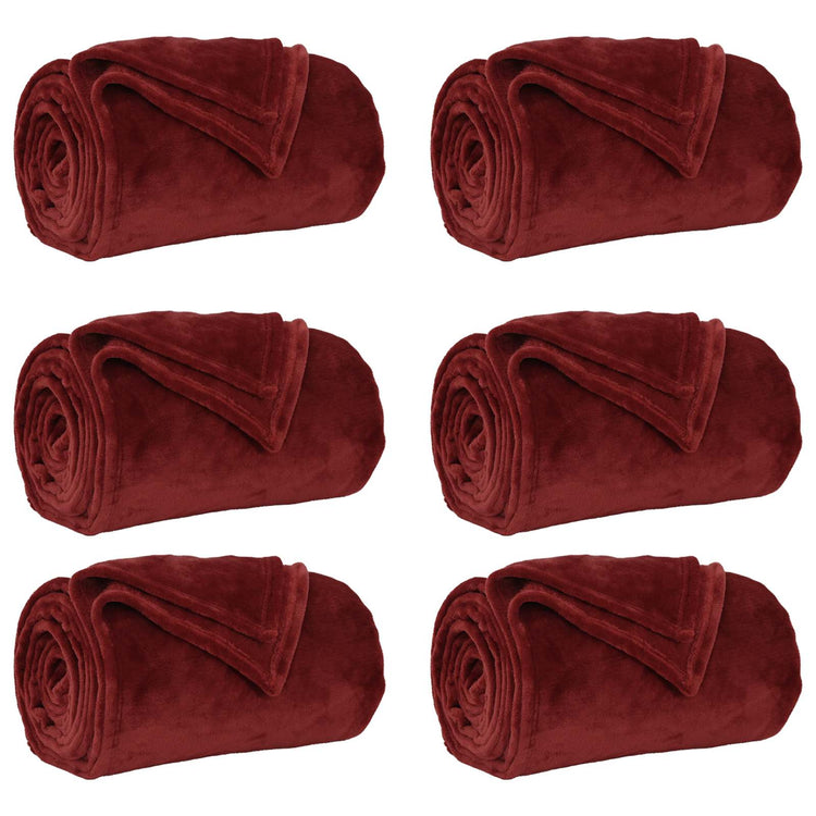 VidaXL tapis 6 pcs rouge bordeaux 150 x 200 cm polaire