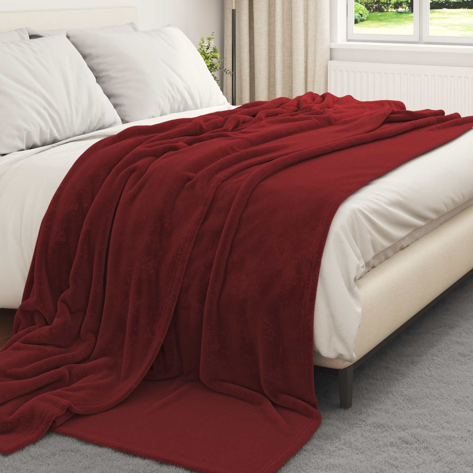 VidaXL tapis 6 pcs rouge bordeaux 240 x 270 cm polaire