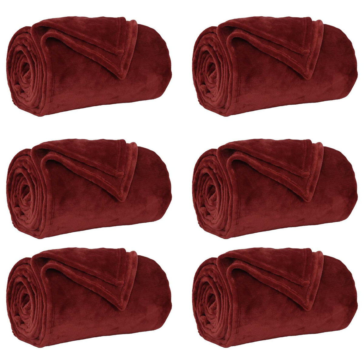 VidaXL tapis 6 pcs rouge bordeaux 240 x 270 cm polaire