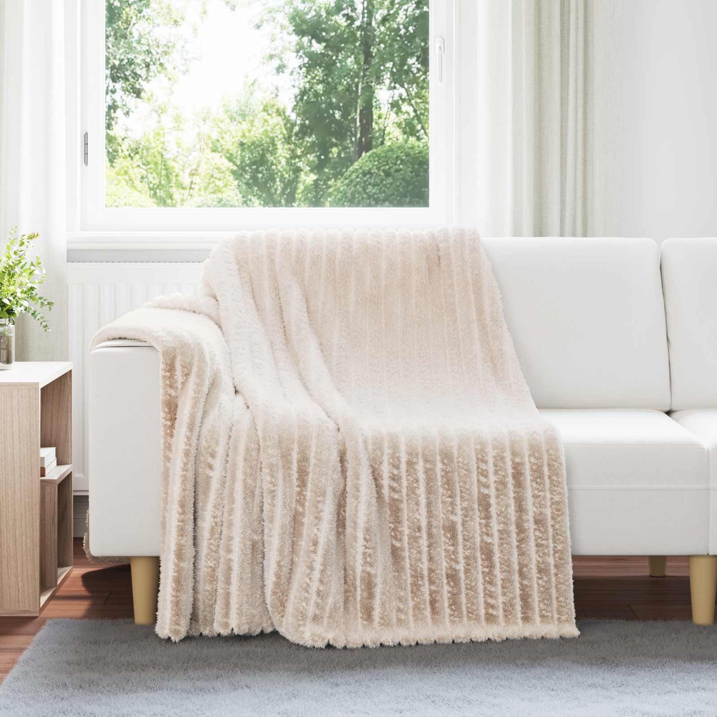 Vidaxl plaid beige 200 x 150 cm polaire