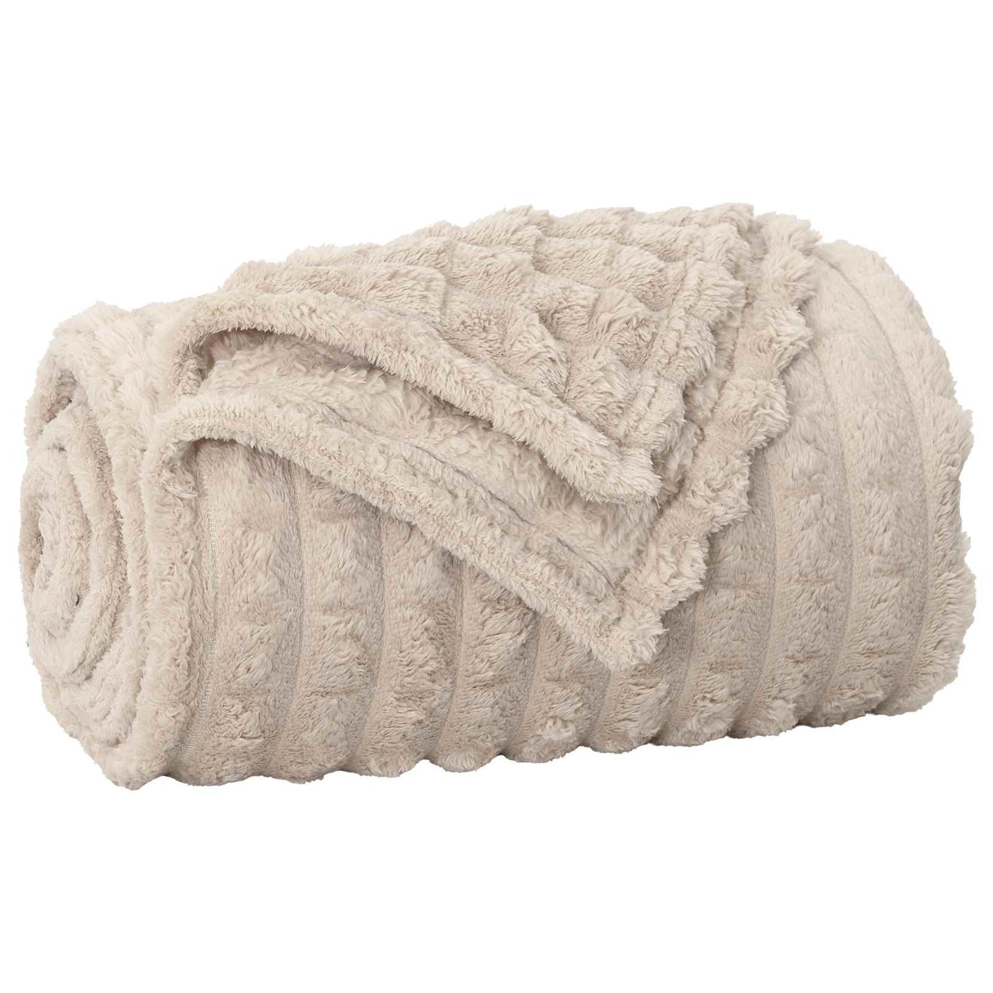 Vidaxl plaid beige 200 x 150 cm polaire